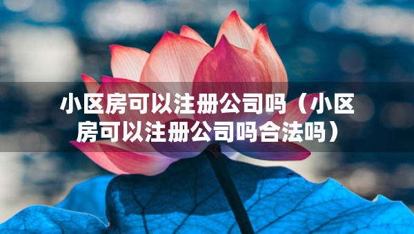 小区房可以注册公司吗（小区房可以注册公司吗合法吗）