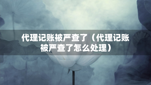 代理记账被严查了（代理记账被严查了怎么处理）