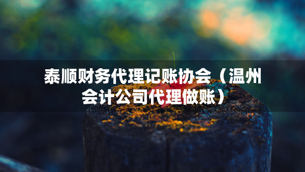 泰顺财务代理记账协会（温州会计公司代理做账）