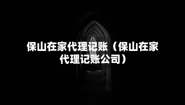 保山在家代理记账（保山在家代理记账公司）