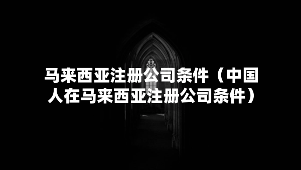 马来西亚注册公司条件（中国人在马来西亚注册公司条件）