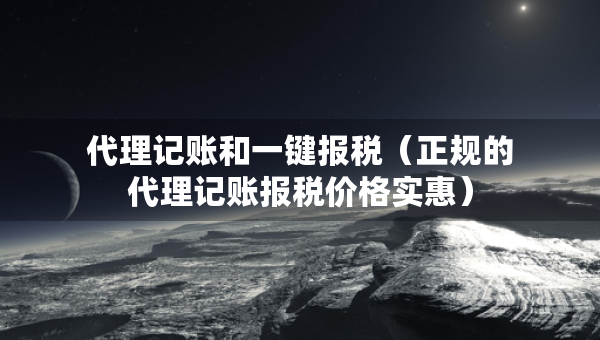 代理记账和一键报税（正规的代理记账报税价格实惠）