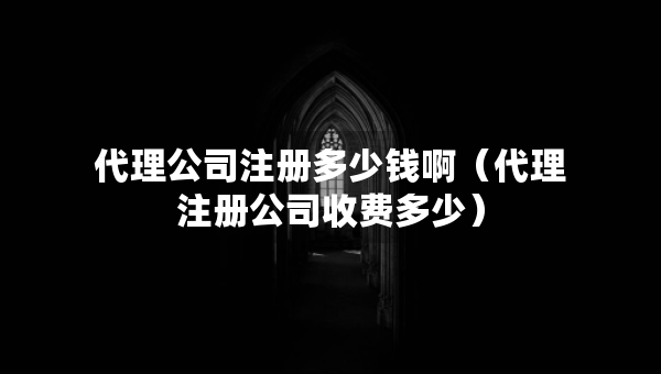 代理公司注册多少钱啊（代理注册公司收费多少）