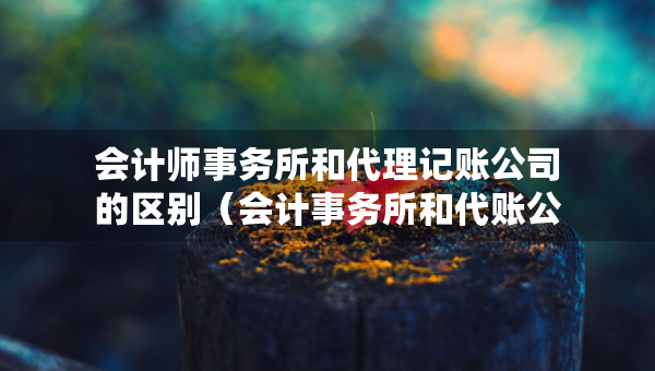 会计师事务所和代理记账公司的区别（会计事务所和代账公司有什么区别）