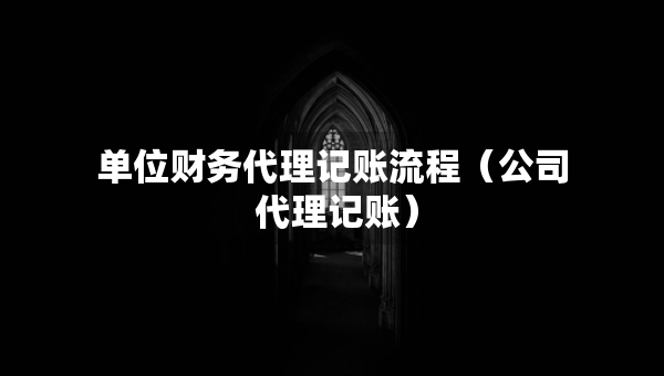 单位财务代理记账流程（公司 代理记账）