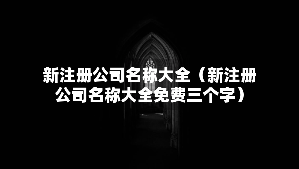 新注册公司名称大全（新注册公司名称大全免费三个字）