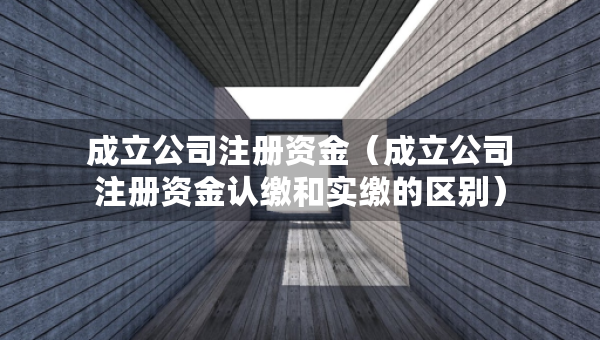 成立公司注册资金（成立公司注册资金认缴和实缴的区别）