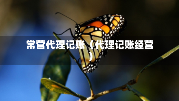 常营代理记账（代理记账经营）