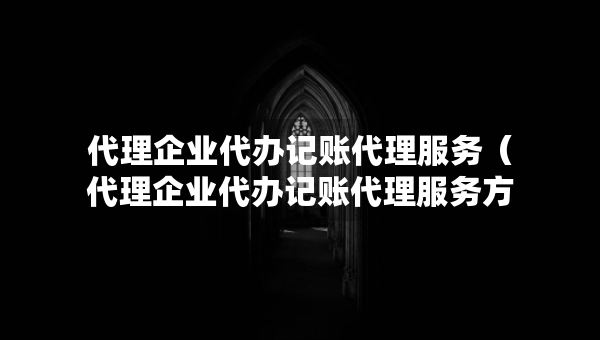 代理企业代办记账代理服务（代理企业代办记账代理服务方案）