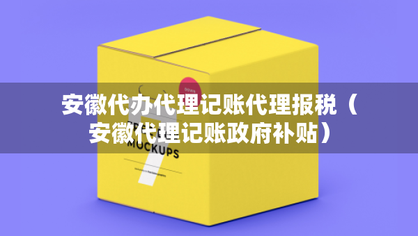 安徽代办代理记账代理报税（安徽代理记账政府补贴）