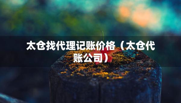 太仓找代理记账价格（太仓代账公司）