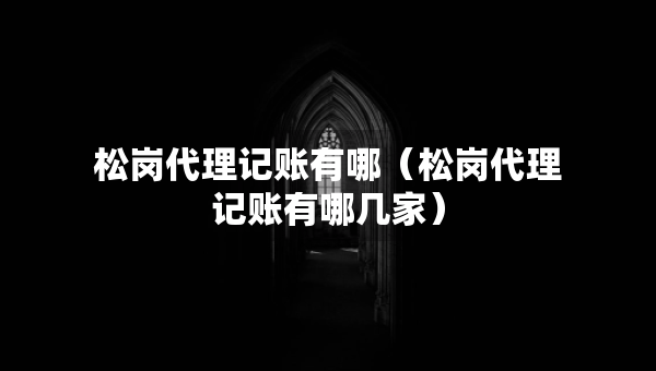 松岗代理记账有哪（松岗代理记账有哪几家）