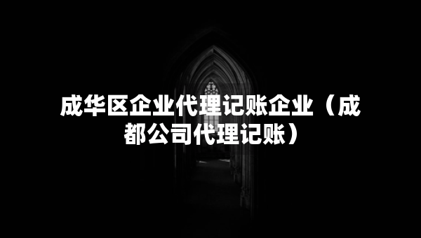 成华区企业代理记账企业（成都公司代理记账）