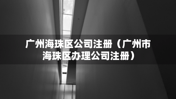 广州海珠区公司注册（广州市海珠区办理公司注册）