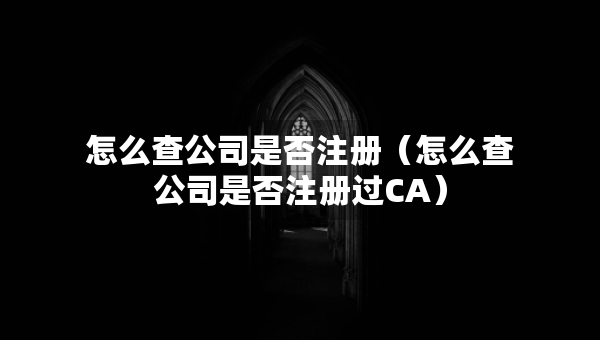 怎么查公司是否注册（怎么查公司是否注册过CA）