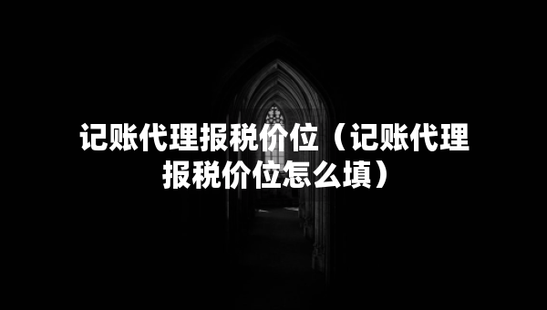 记账代理报税价位（记账代理报税价位怎么填）