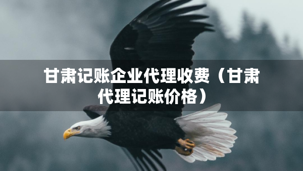 甘肃记账企业代理收费（甘肃代理记账价格）