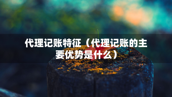 代理记账特征（代理记账的主要优势是什么）