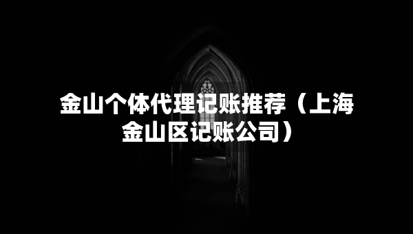 金山个体代理记账推荐（上海金山区记账公司）