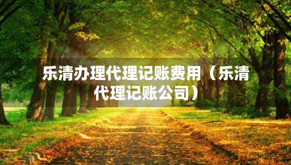 乐清办理代理记账费用（乐清代理记账公司）