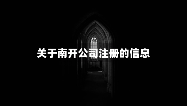 关于南开公司注册的信息