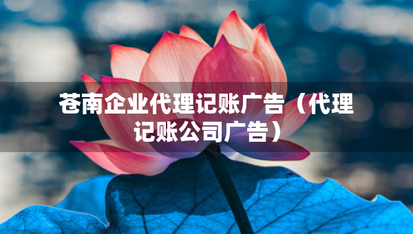 苍南企业代理记账广告（代理记账公司广告）