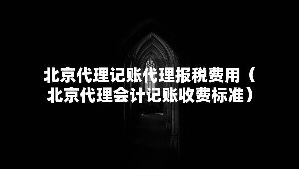 北京代理记账代理报税费用（北京代理会计记账收费标准）