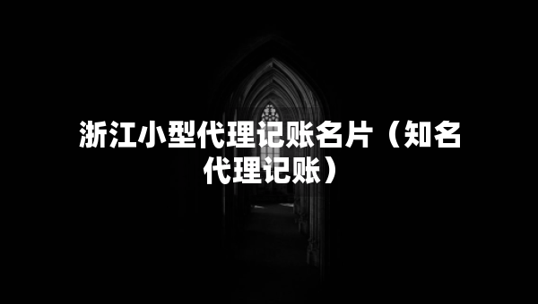 浙江小型代理记账名片（知名代理记账）