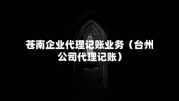 苍南企业代理记账业务（台州公司代理记账）