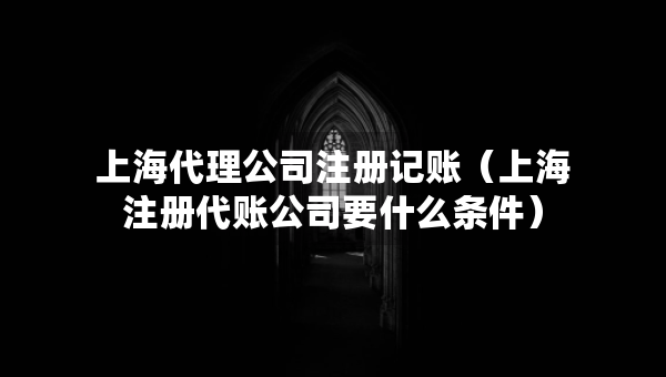 上海代理公司注册记账（上海注册代账公司要什么条件）