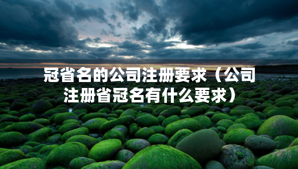 冠省名的公司注册要求（公司注册省冠名有什么要求）