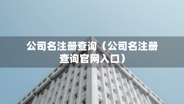 公司名注册查询（公司名注册查询官网入口）