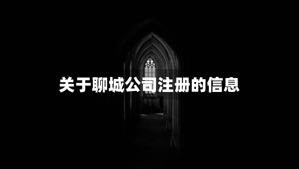 关于聊城公司注册的信息