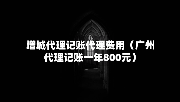 增城代理记账代理费用（广州代理记账一年800元）