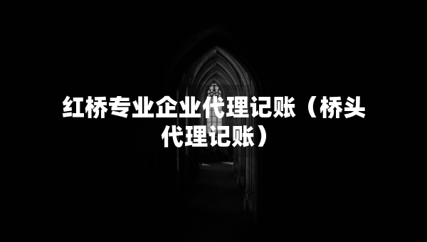 红桥专业企业代理记账（桥头代理记账）