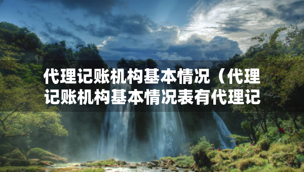 代理记账机构基本情况（代理记账机构基本情况表有代理记账机构总部）