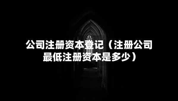 公司注册资本登记（注册公司最低注册资本是多少）