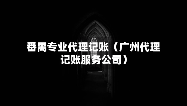 番禺专业代理记账（广州代理记账服务公司）