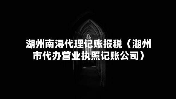 湖州南浔代理记账报税（湖州市代办营业执照记账公司）