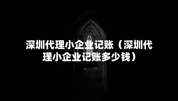 深圳代理小企业记账（深圳代理小企业记账多少钱）