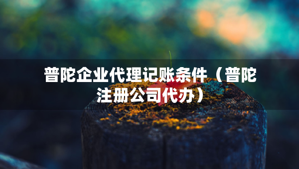 普陀企业代理记账条件（普陀注册公司代办）