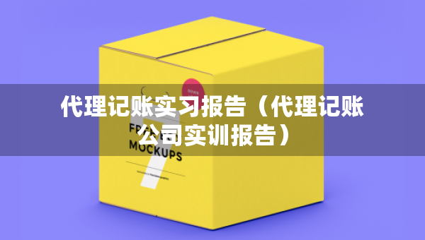 代理记账实习报告（代理记账公司实训报告）