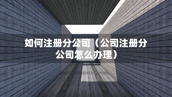 如何注册分公司（公司注册分公司怎么办理）