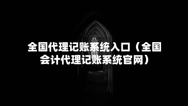 全国代理记账系统入口（全国会计代理记账系统官网）