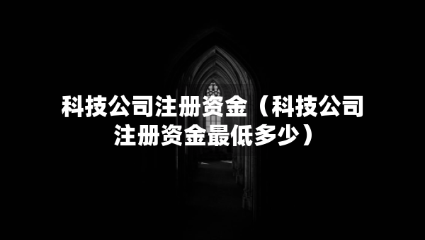 科技公司注册资金（科技公司注册资金最低多少）