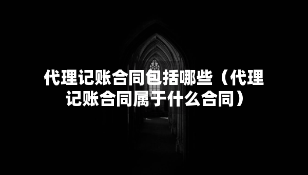 代理记账合同包括哪些（代理记账合同属于什么合同）