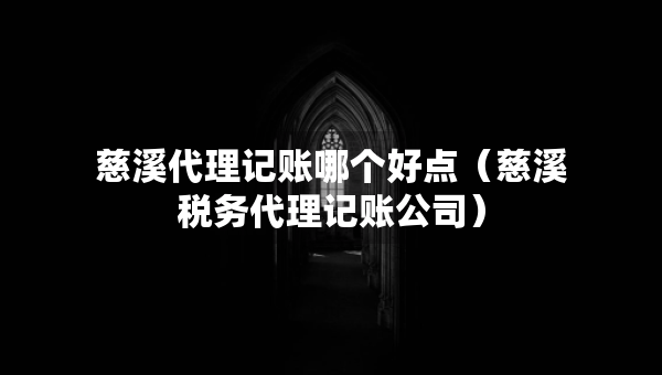 慈溪代理记账哪个好点（慈溪税务代理记账公司）