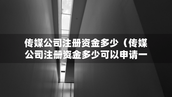 传媒公司注册资金多少（传媒公司注册资金多少可以申请一般纳税人）