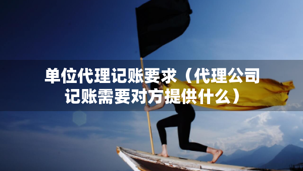 单位代理记账要求（代理公司记账需要对方提供什么）