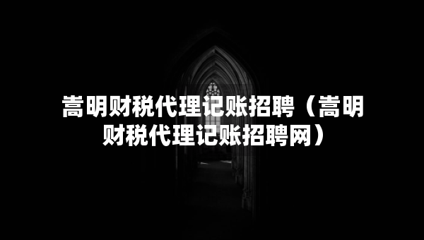 嵩明财税代理记账招聘（嵩明财税代理记账招聘网）